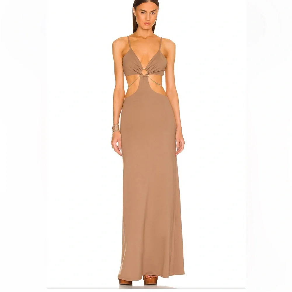 Dundas Jade Maxi Dress in Sand - Picture 2 of 13